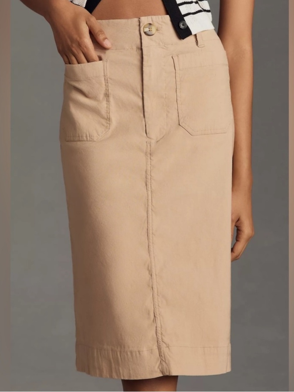 Anthropologie The Colette Cargo MIDI Skirt by Maeve Medium M